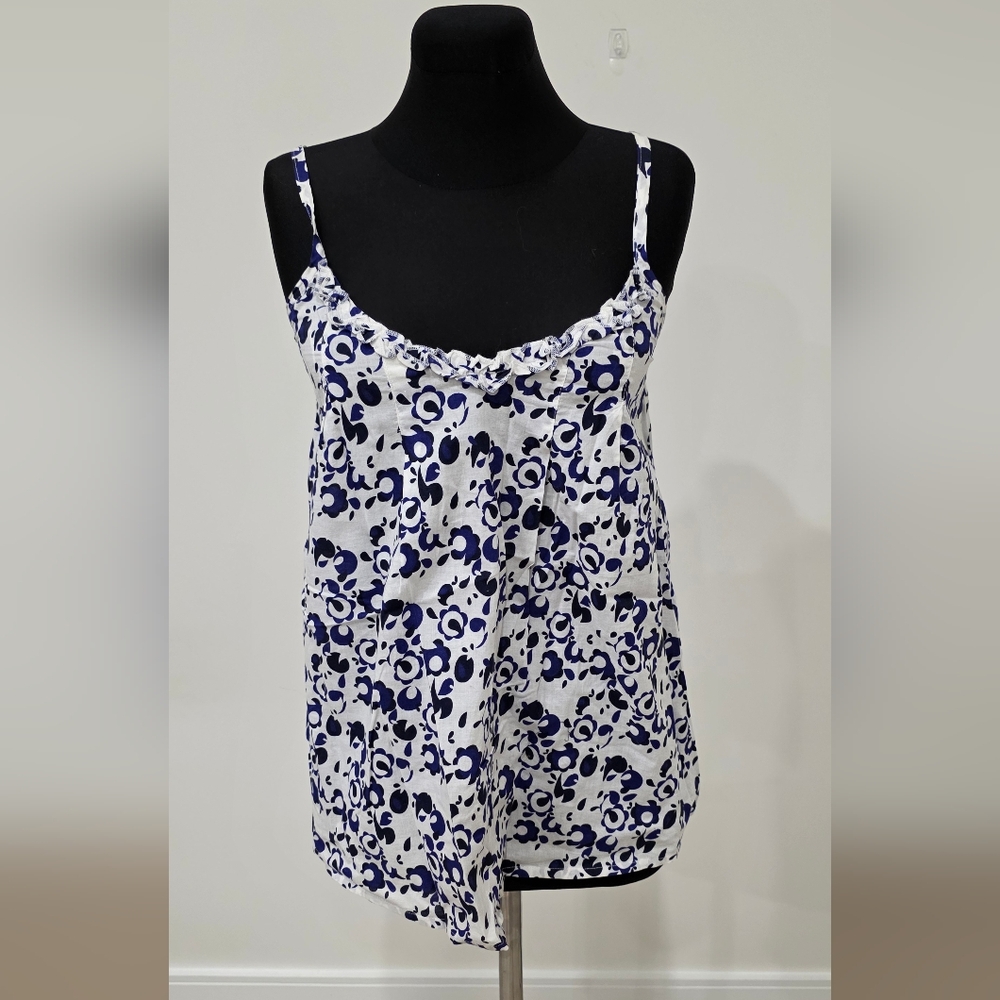 Topshop Draped Poplin Floral Print Top US 4